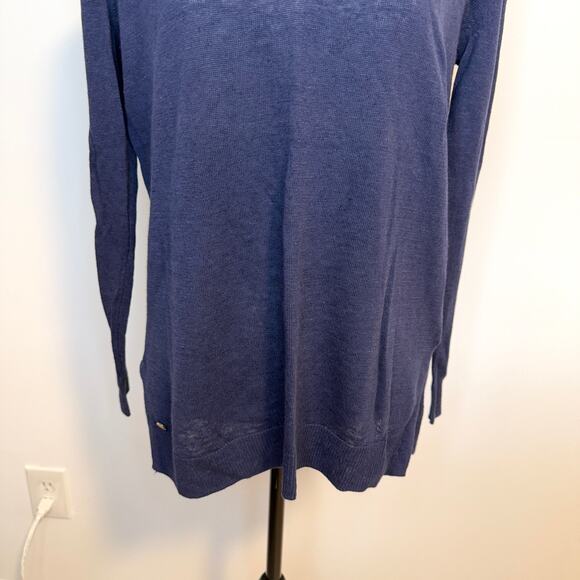 Lilly Pulitzer V Neck Blaine Tunic Sweater In True Navy Size Small New - Picture 4 of 13